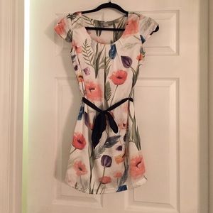 Floral H&M dress with black sash
